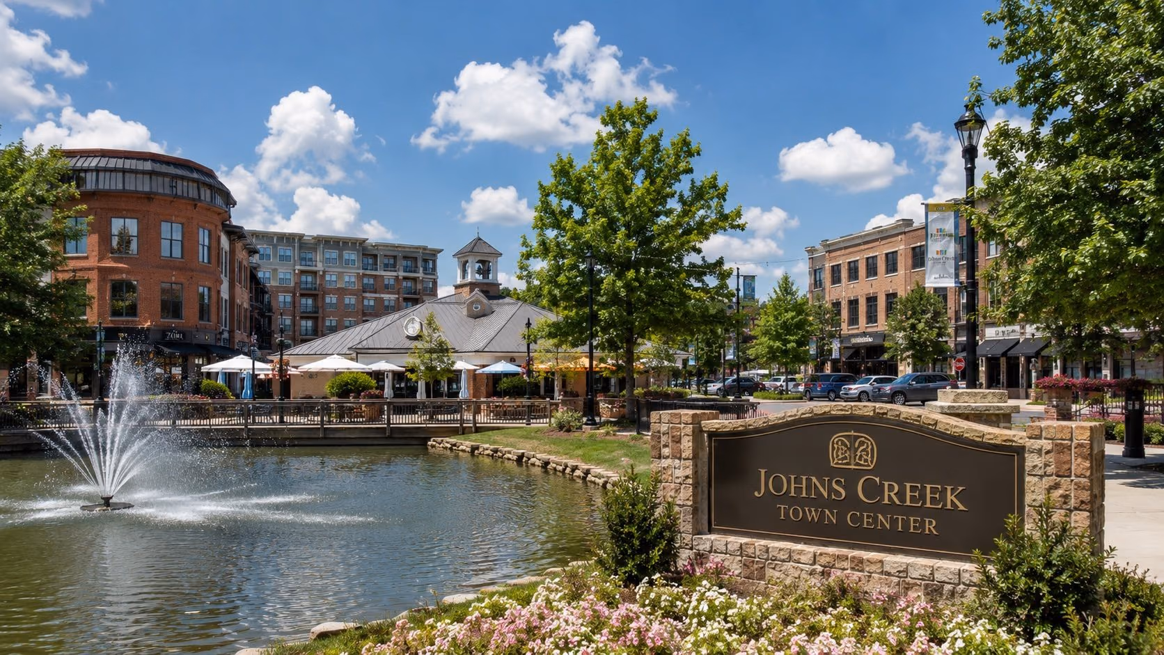 A residential street in Johns Creek, Georgia